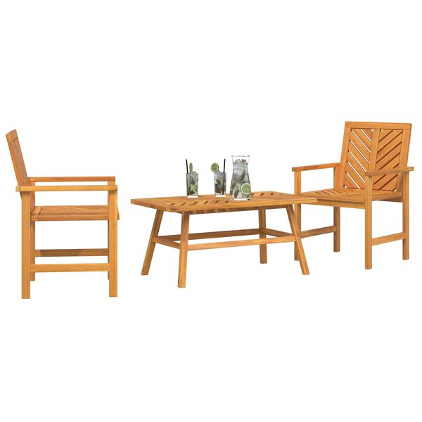 vidaXL Garten-Lounge-Set 3 pcs Braun Massivholz Akazie