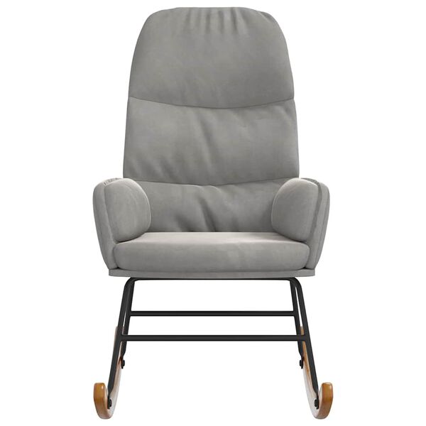 vidaXL Schaukelstuhl Hellgrau Samt