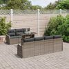 vidaXL Gartensofa-set mit Kissen 8 pcs Grau Poly-Rattan