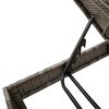 vidaXL Sonnenliege mit Auflage Grau 55x200x44 cm Poly Rattan