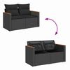 vidaXL Gartensofa-set mit Kissen mit Kissen 13 pcs Schwarz Poly Rattan