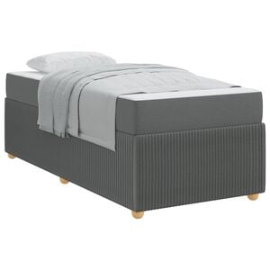 vidaXL Bettrahmen mit Matratze Dunkelgrau 80 x 200 cm Stoff