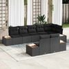 vidaXL Gartensofa-set mit Kissen mit Speicher 8 pcs Schwarz Polyrattan
