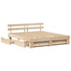 vidaXL Bettrahmen mit Kopfteil Braun 180 x 200 cm Massives Kiefernholz