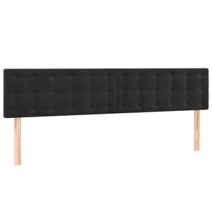 vidaXL Kopfteile Schwarz 200x5x78/88 cm Samt