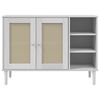 vidaXL Sideboard SENJA Rattan-Optik Weiß 112x40x80 cm Kiefernholz