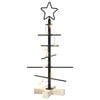 vidaXL Metall Weihnachtsbaum KUOPIO 60 cm Warmes Wei&szlig; Stahl Schwarz