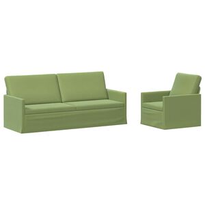 vidaXL Sofa-Set 2 pcs Hellgr&uuml;n Samt (V)