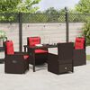 vidaXL Garten Essgruppe 5 pcs Braun Poly Rattan