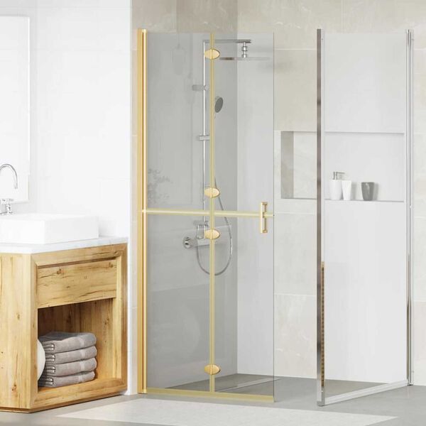 vidaXL Walk-in Duschwand Gold 80 x 6.5 x 190 cm Energiesparendes Glas