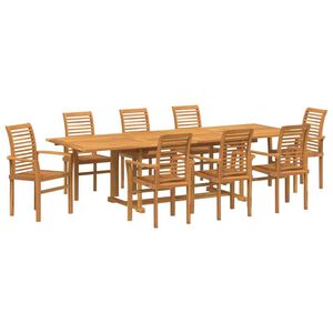 vidaXL Garten Essgruppe 9 pcs Braun Massivholz Teak