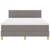 vidaXL LED Boxspringbett mit Matratze mit LED Taupe 140 x 200 cm Stoff