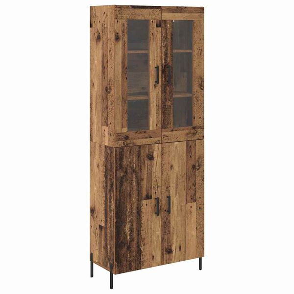 vidaXL Highboard Wandmontiert Altholz 69,5 x 34 x 180 cm Holzwerkstoff