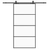 vidaXL Schiebet&uuml;r mit Beschlag Schwarz 102,5x205 cm ESG-Glas