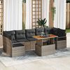 vidaXL Garten-Sofa-Set mit Kissen mit Kissen 8 pcs Grau und Braun