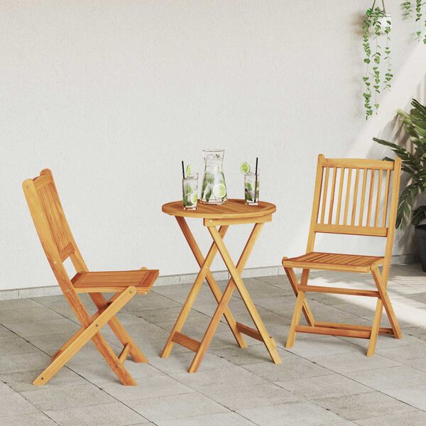 vidaXL Garten Bistro Set 3 pcs Braun Akazie Massivholz