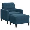 vidaXL Sessel mit Hocker Blau 60 cm Samt