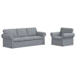 vidaXL Sofa Set 2 pcs Hellgrau 215 x 82 x 80 cm Stoff