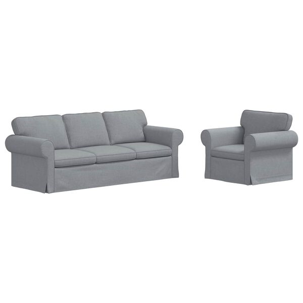 vidaXL Sofa 2 pcs Hellgrau 215 x 82 x 80 cm Stoff