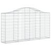 vidaXL Gabione mit Hochbogen 200x30x100/120 cm Verzinktes Eisen