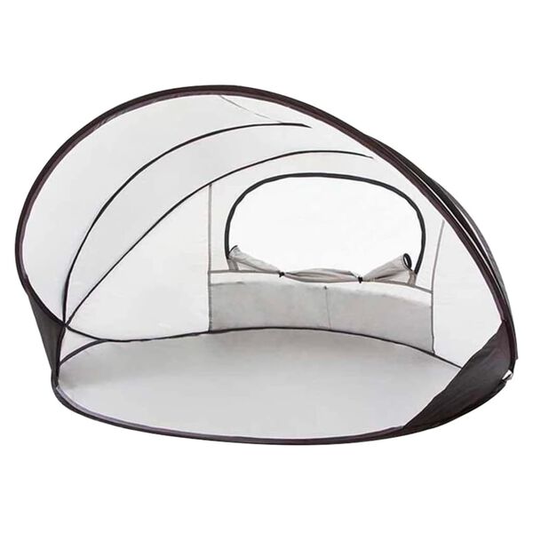 DERYAN Pop-up Strandmuschel XXL 155x133x95 cm Silbern