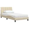 vidaXL Bett mit Matratze "Hanko" Creme 100x200 cm Stoff