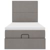 vidaXL Ottoman-Bett mit Matratze & LEDs Taupe 90x190 cm Stoff