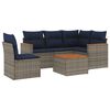 vidaXL 6-teiliges Gartensofa-Set mit Kissen, grau, Polyrattan
