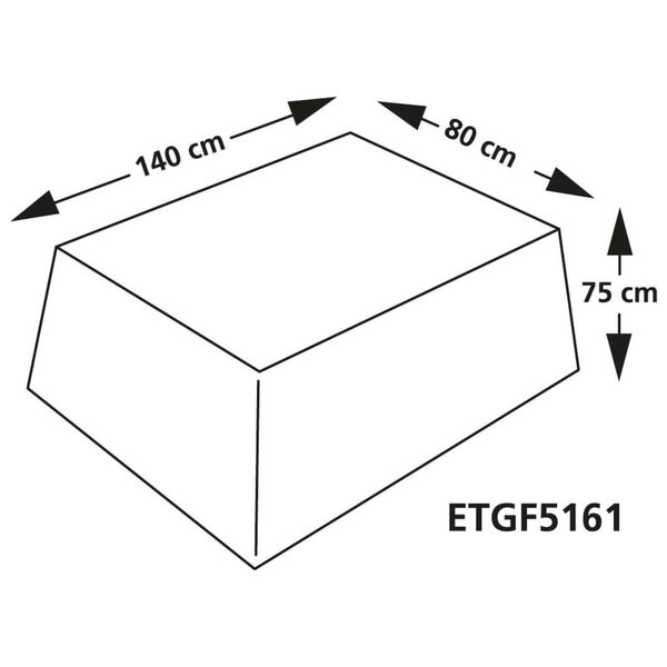 Eurotrail Schutzh&uuml;lle f&uuml;r Gartentisch 140x80x75 cm Grau