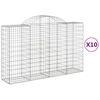 vidaXL Gabionen mit Hochbogen 10Stk. 200x50x120/140cm Verzinktes Eisen