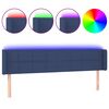 vidaXL LED Kopfteil Blau 203x16x78/88 cm Stoff
