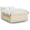 vidaXL Boxspringbett mit Matratze Creme 140x190 cm Stoff