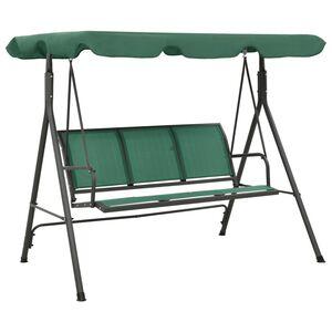 vidaXL Hollywoodschaukel Gr&uuml;n 170 cm Textilene und Stahl