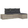 vidaXL Garten-Sofa-Set 4 Stk. Hellgrau Poly-Rattan