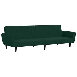 vidaXL Schlafsofa 2-Sitzer Dunkelgr&uuml;n Samt