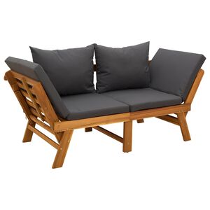vidaXL 3-in-1 Gartenbank mit Kissen Massives Akazienholz Natur