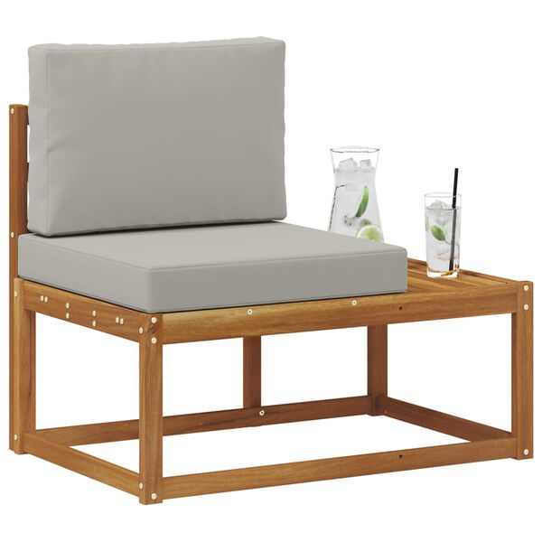 vidaXL Outdoor End Sofa Natur 91 x 63 x 73 cm Massivholz Akazie