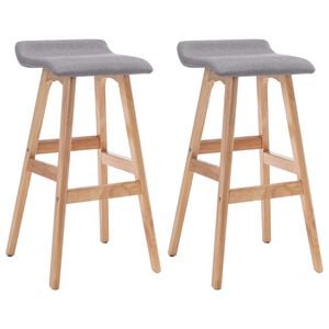 vidaXL Barhocker 2 Stk. Hellgrau Stoff