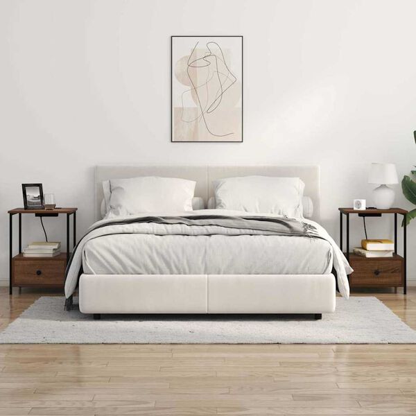 vidaXL Nachttisch Braun Eichen-Optik 42 x 41 x 56 cm Holzwerkstoff
