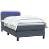 vidaXL Boxspringbett mit Matratze & LED Dunkelgrau 100x220 cm Samt
