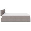 vidaXL Ottoman-Bett mit Matratze & LEDs Taupe 160x200 cm Stoff