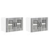 vidaXL Wandglas-Schrank LUCCA 2 Stk. Graues Sonoma Holzwerkstoff