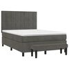 vidaXL Boxspringbett mit Matratze Dunkelgrau 140x190 cm Samt