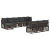 vidaXL Gartensofa-set 10 Stk. Grau Poly-Rattan