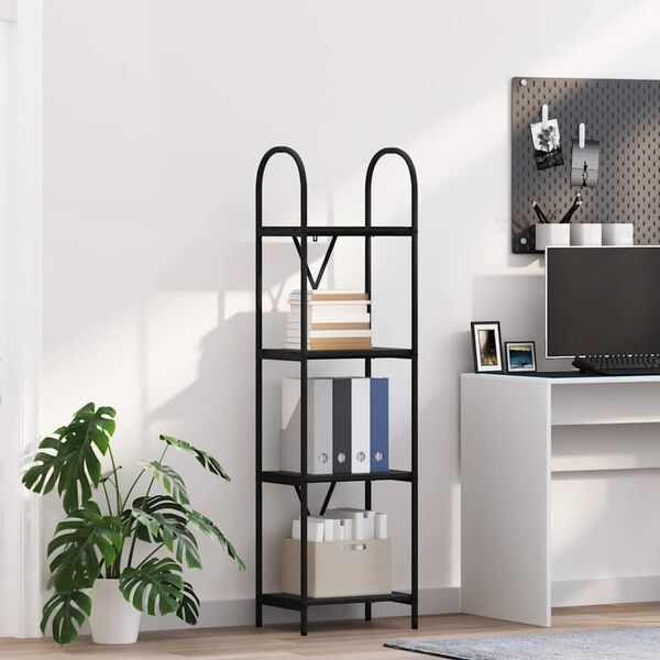 vidaXL B&uuml;cherregal Schwarz Eichen-Optik 40 x 30 x 146 cm Holzwerkstoff