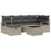 vidaXL Sofa Set 7 Stk. 6-Sitzanzahl Hellgrau Poly-Rattan