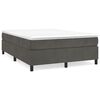 vidaXL Boxspringbett mit Matratze Dunkelgrau 140x190 cm Samt