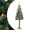 vidaXL Schlanker Weihnachtsbaum mit 150 LEDs mit St&auml;nder Gr&uuml;n 150 cm