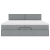 vidaXL Ottoman-Bett mit Matratze Hellgrau 200x200 cm Stoff