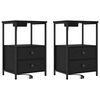 vidaXL Nachttisch 2 Stk. Schwarz Eichen-Optik 40 x 31 x 60 cm